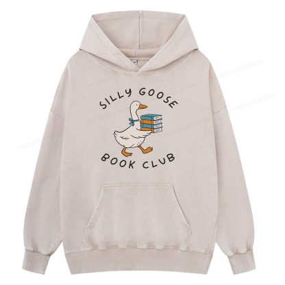 Pagewing Silly Goose Book Club Unisex Washed Hoodie