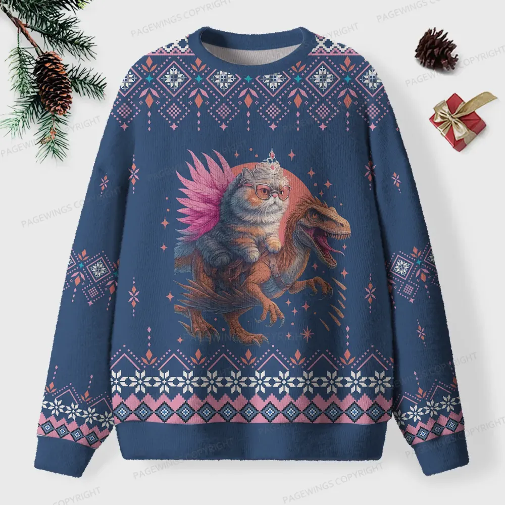 Pagewings God Dammit Donut Unisex Ugly Knit Sweatshirt