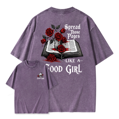 Pagewings Spread Those Pages Like a Good Girl Unisex Washed T-shirt