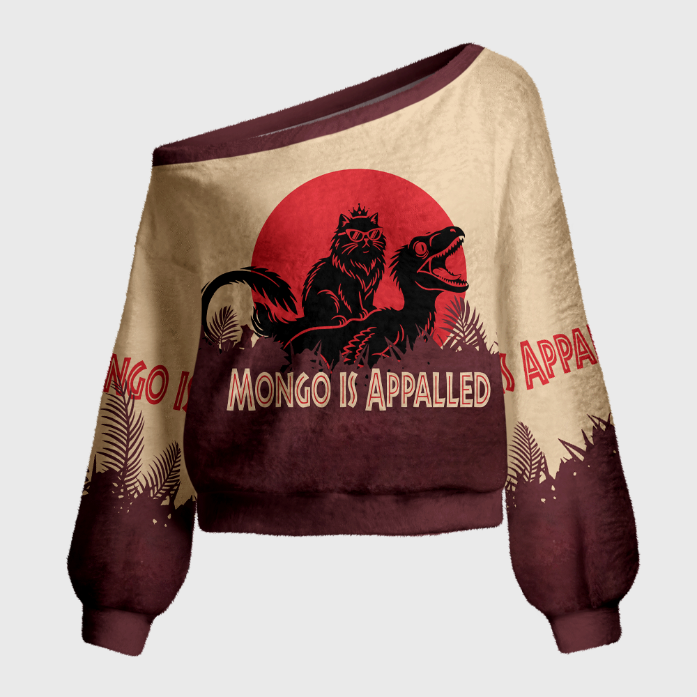 Pagewings Mongo Is Appalled Off Shoulder Ugly Knit Sweater