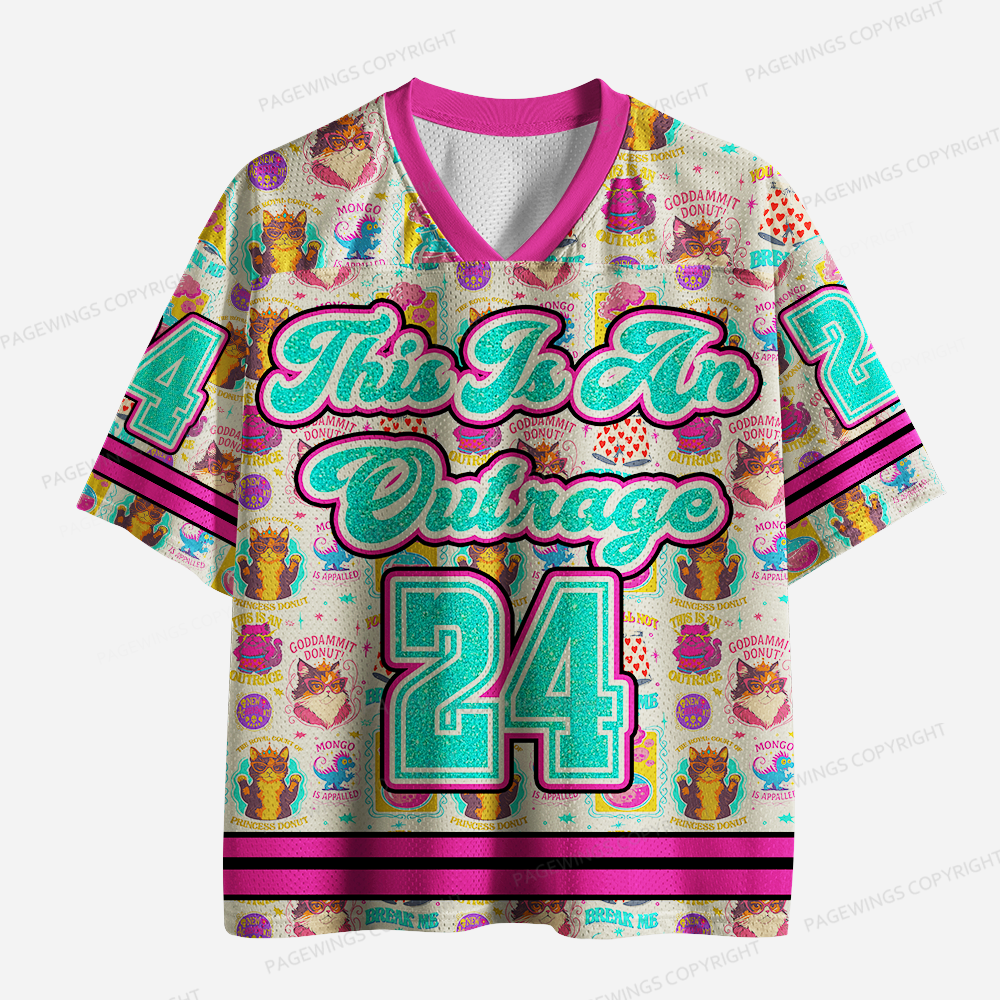 Pagewings This Is An Outrage Unisex Mesh Jersey