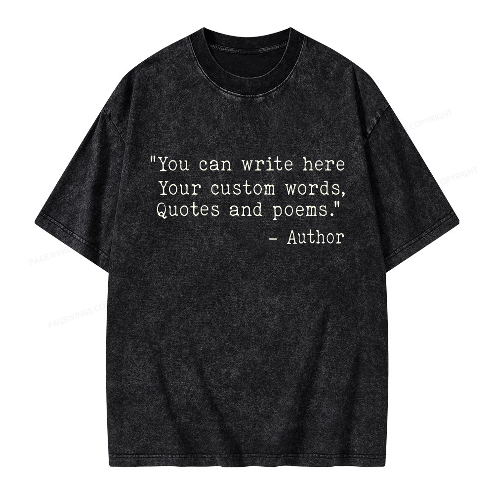 Pagewings Personalized Typewriter  Unisex Washed T-shirt