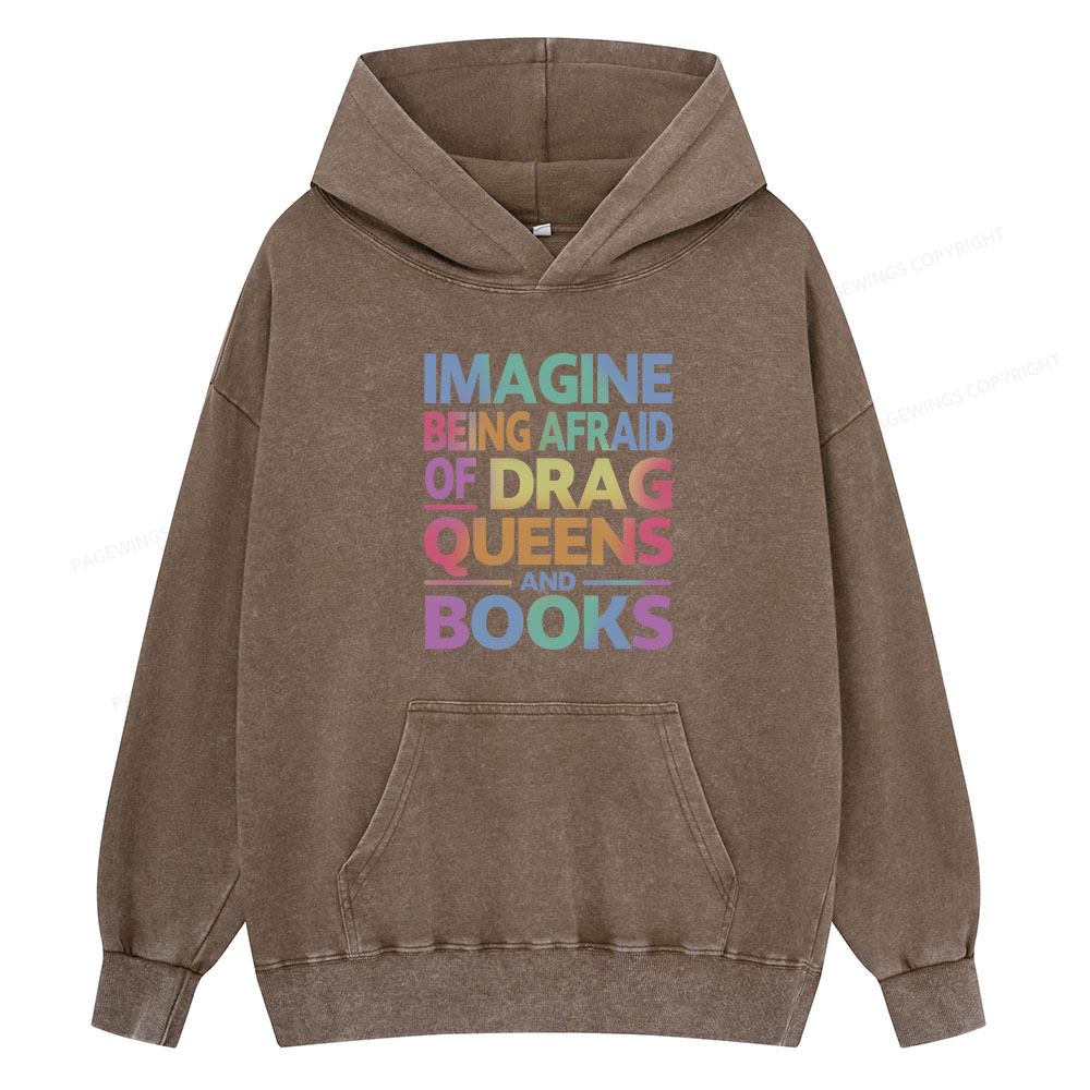 Pagewing Read Banned Books Unisex Washed Hoodie