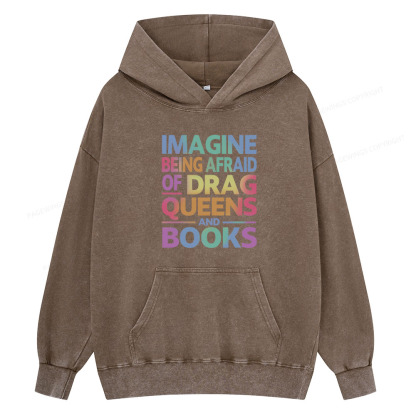 Pagewing Read Banned Books Unisex Washed Hoodie