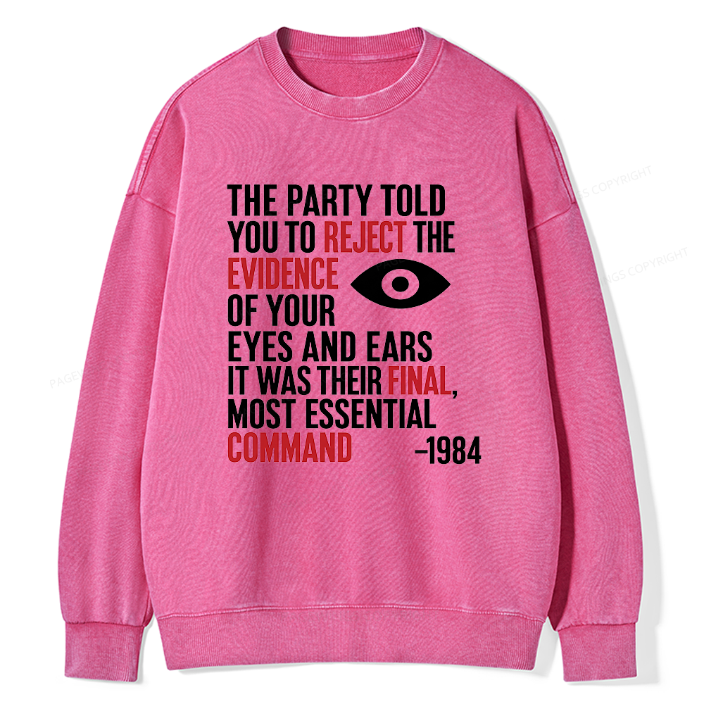 Pagewings Dystopia Quote Unisex Washed Sweatshirt