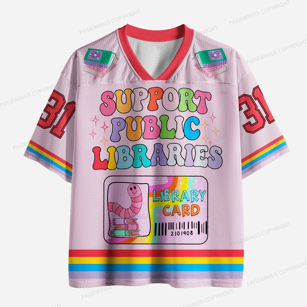 Pagewings Support Public Libraries Unisex Mesh Jersey
