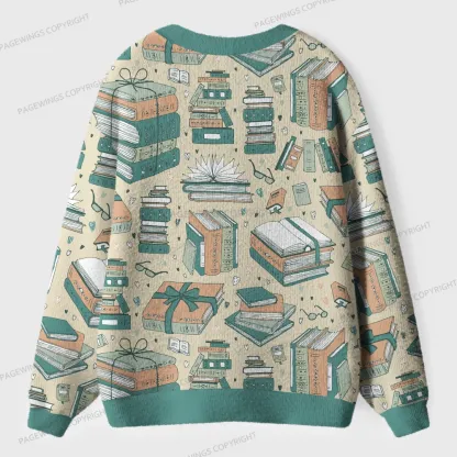 Pagewings Cozy Up With a Good Book Unisex Ugly Cardigan Sweaters