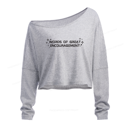 Pagewings Sci Fi Bookish Slouchy Long Sleeve Off Shoulder T-shirt