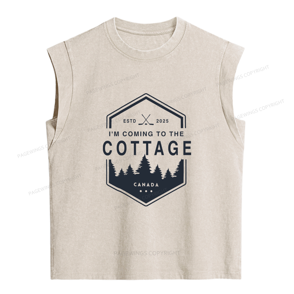 Pagewings Coming To The Cottage Women's Washed Tank Top