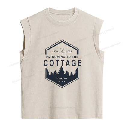 Pagewings Coming To The Cottage Women's Washed Tank Top