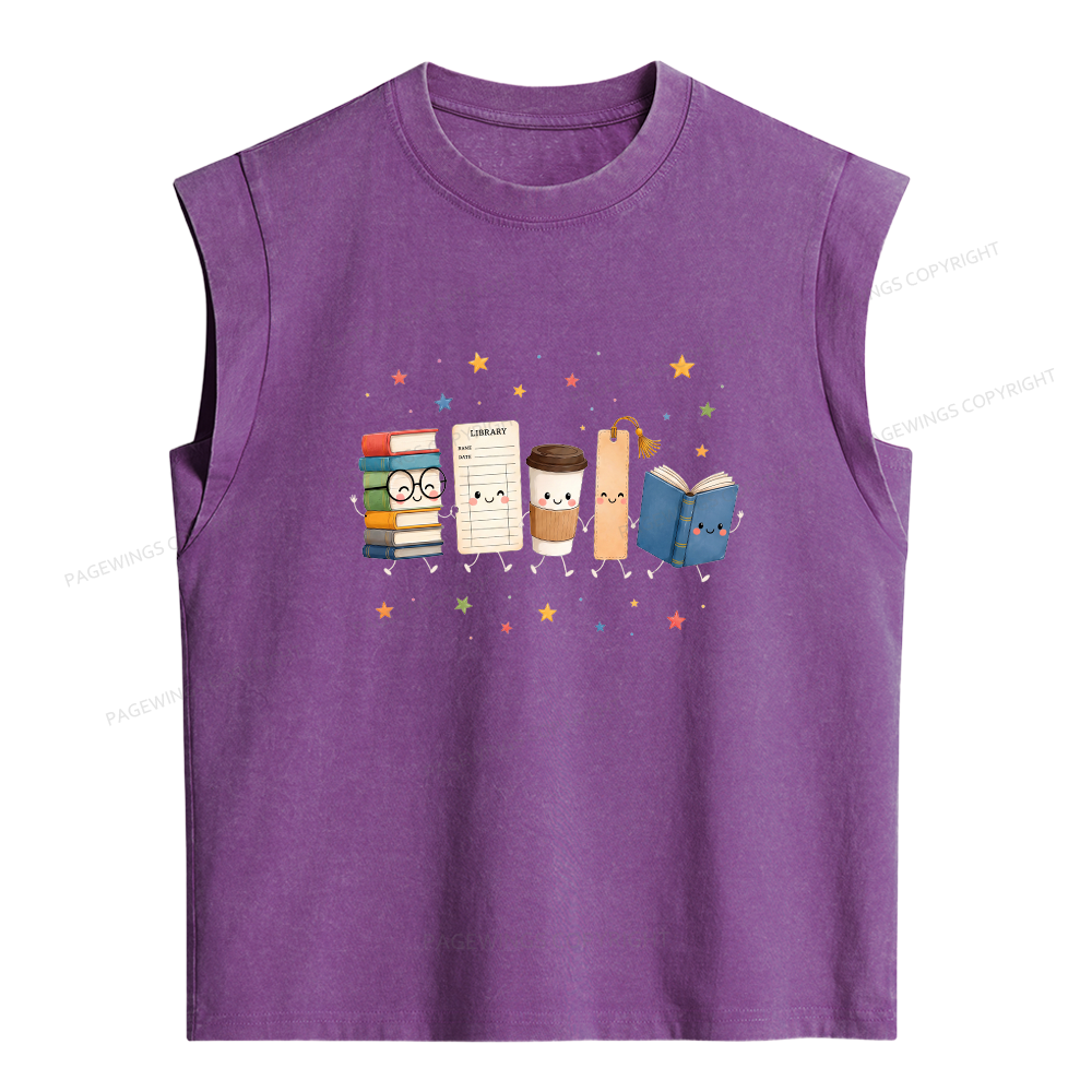 Pagewings Librarian16614 Women's Washed Tank Top