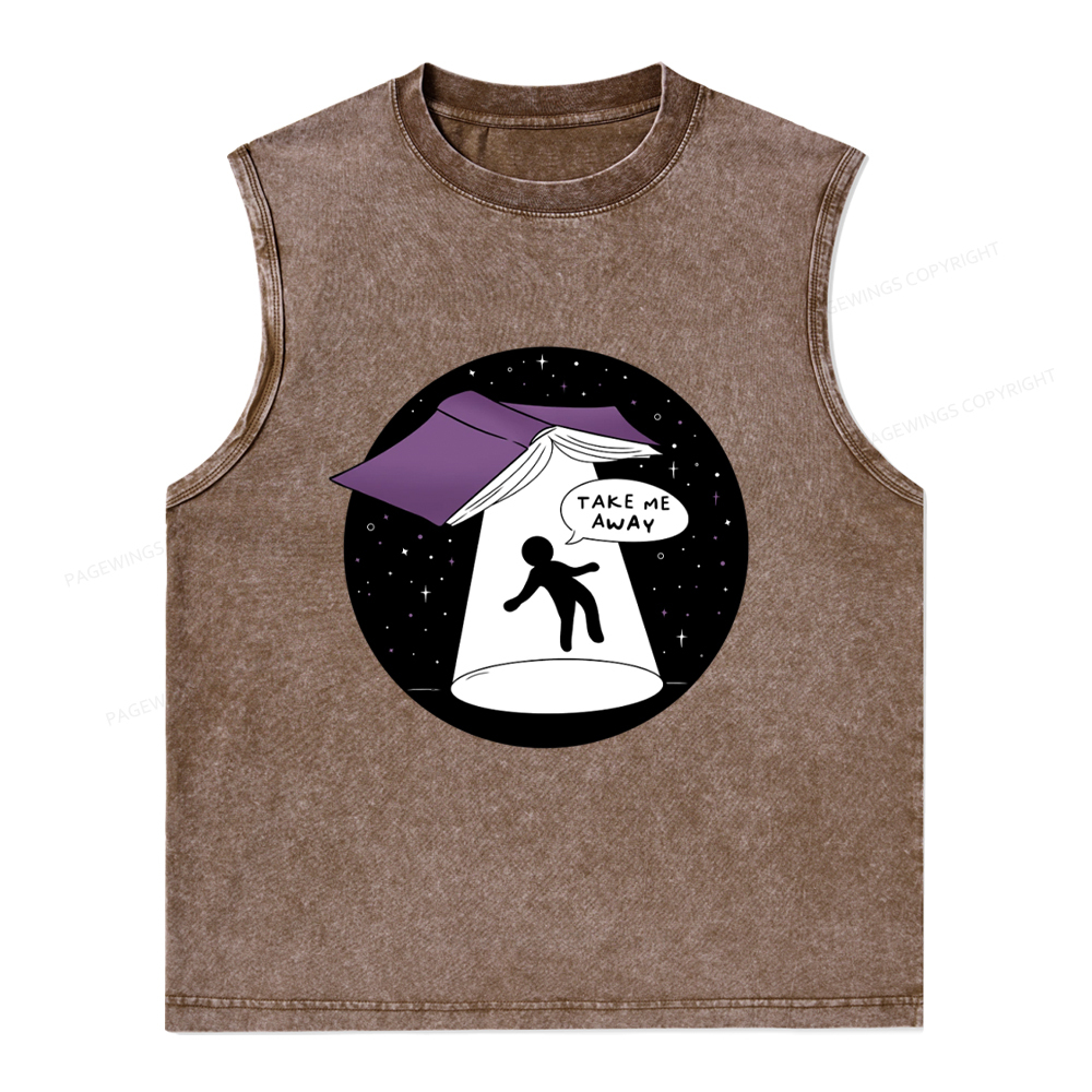 Pagewings Take Me Away Unisex Washed Tank Top