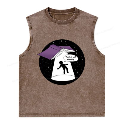 Pagewings Take Me Away Unisex Washed Tank Top