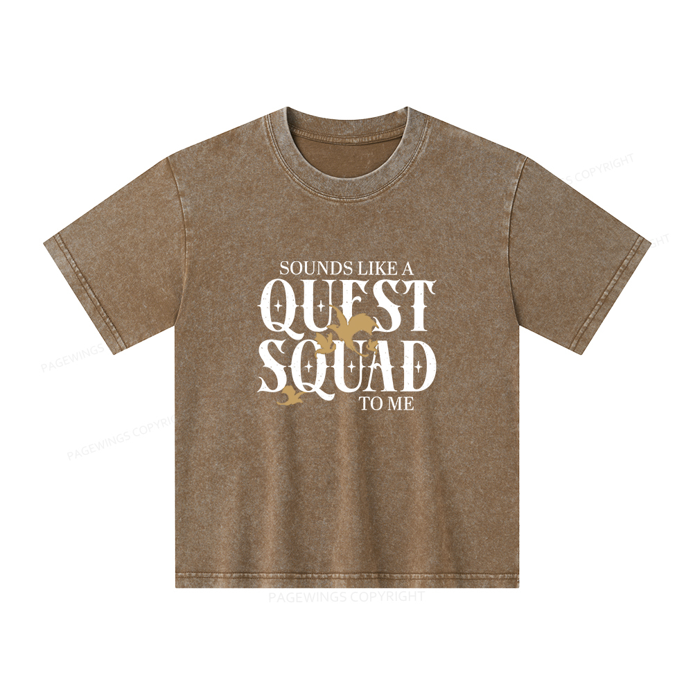 Pagewings Quest Squad Unisex Kids Washed T-shirt