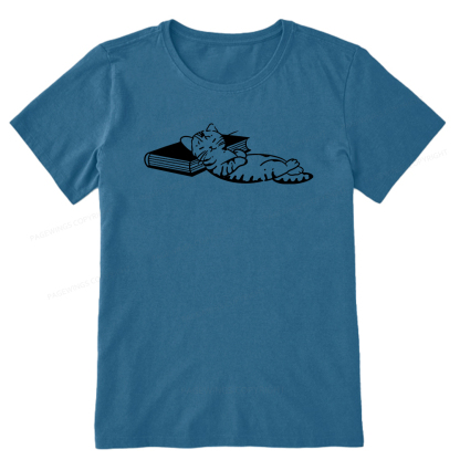 Pagewings A Cat Sleeping On The Book Unisex Classic T-shirt