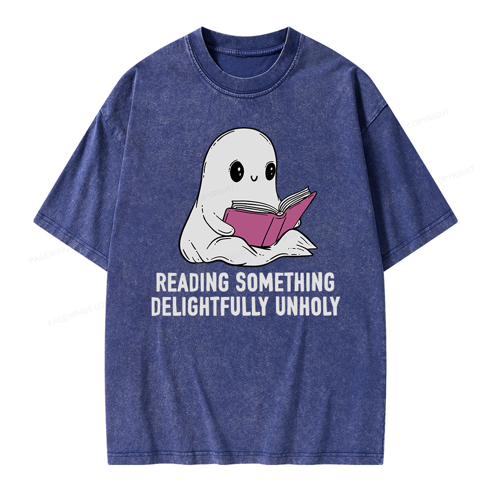 Pagewings reading something delightfully unholy Unisex Washed T-shirt