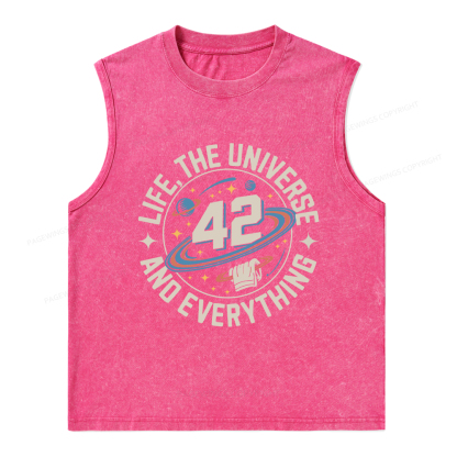 Pagewings Life The Universe And Everything Unisex Washed Tank Top