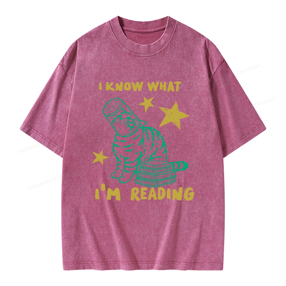 Pagewings I Know What I’m Reading Unisex Washed T-shirt
