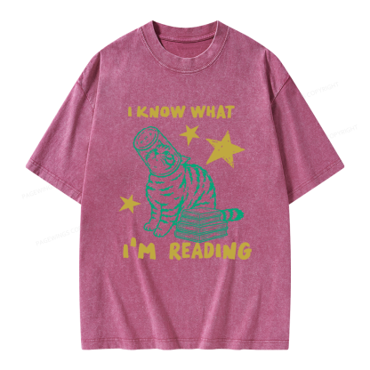 Pagewings I Know What I’m Reading Unisex Washed T-shirt
