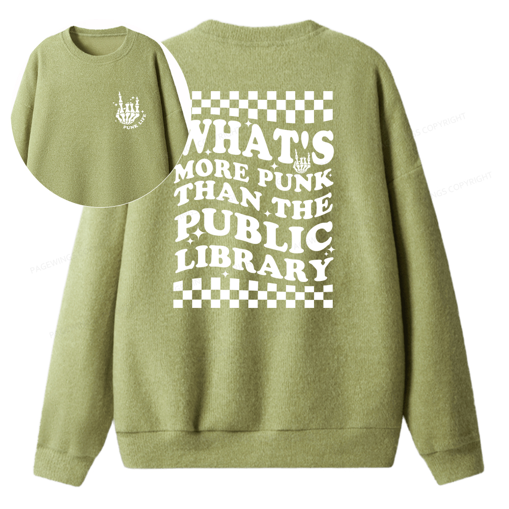 Pagewings Punk The Public Library Unisex Knit Sweatshirt