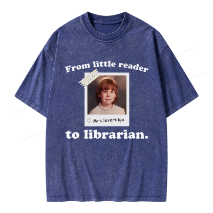 Pagewings Personalized Photo From Little Reader Unisex Washed T-shirt