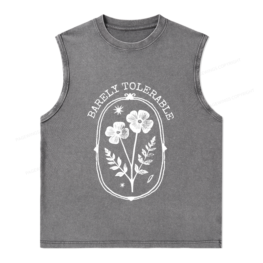 Pagewings Barely Tolerable Unisex Washed Tank Top