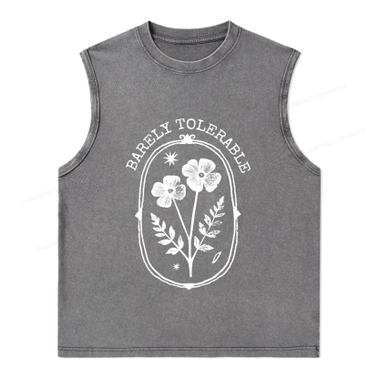 Pagewings Barely Tolerable Unisex Washed Tank Top