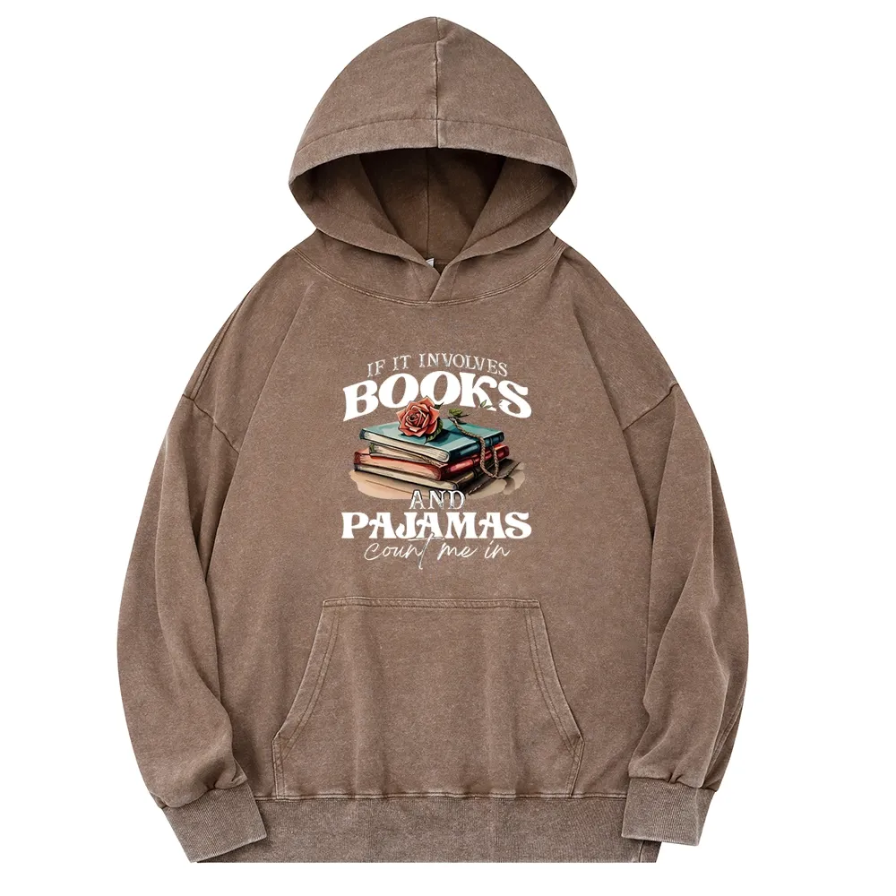 Pagewings Books And Pajamas Unisex Washed Hoodie