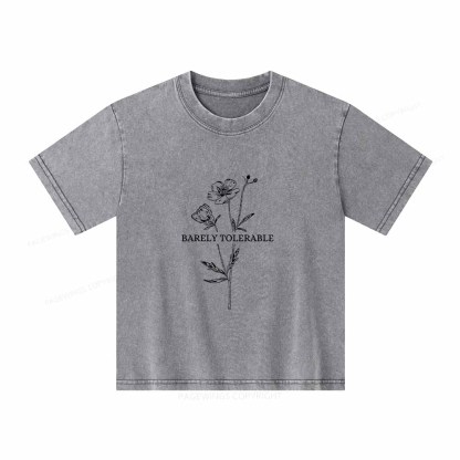 Pagewings Barely Tolerable Unisex Kids Washed T-shirt