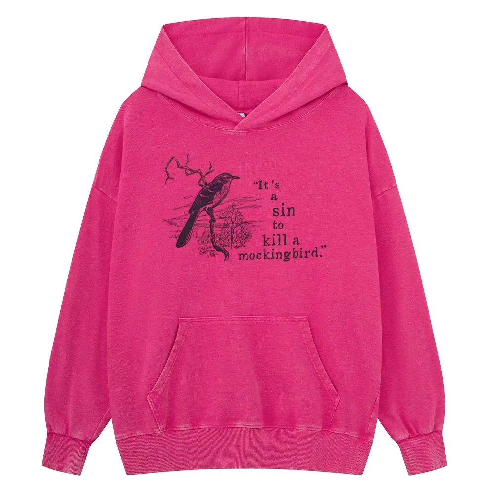 Pagewings It's A Sin To Kill a Mockingbird Unisex Washed Hoodie