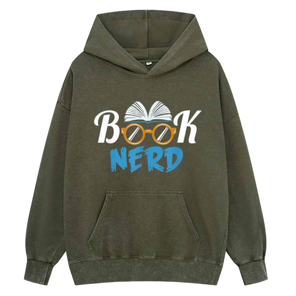 Pagewings Book Nerd Unisex Washed Hoodie