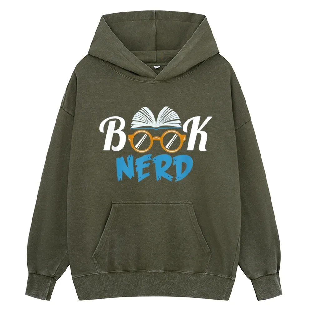 Pagewings Book Nerd Unisex Washed Hoodie