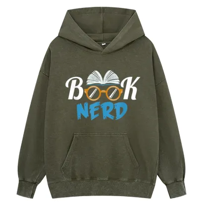 Pagewings Book Nerd Unisex Washed Hoodie