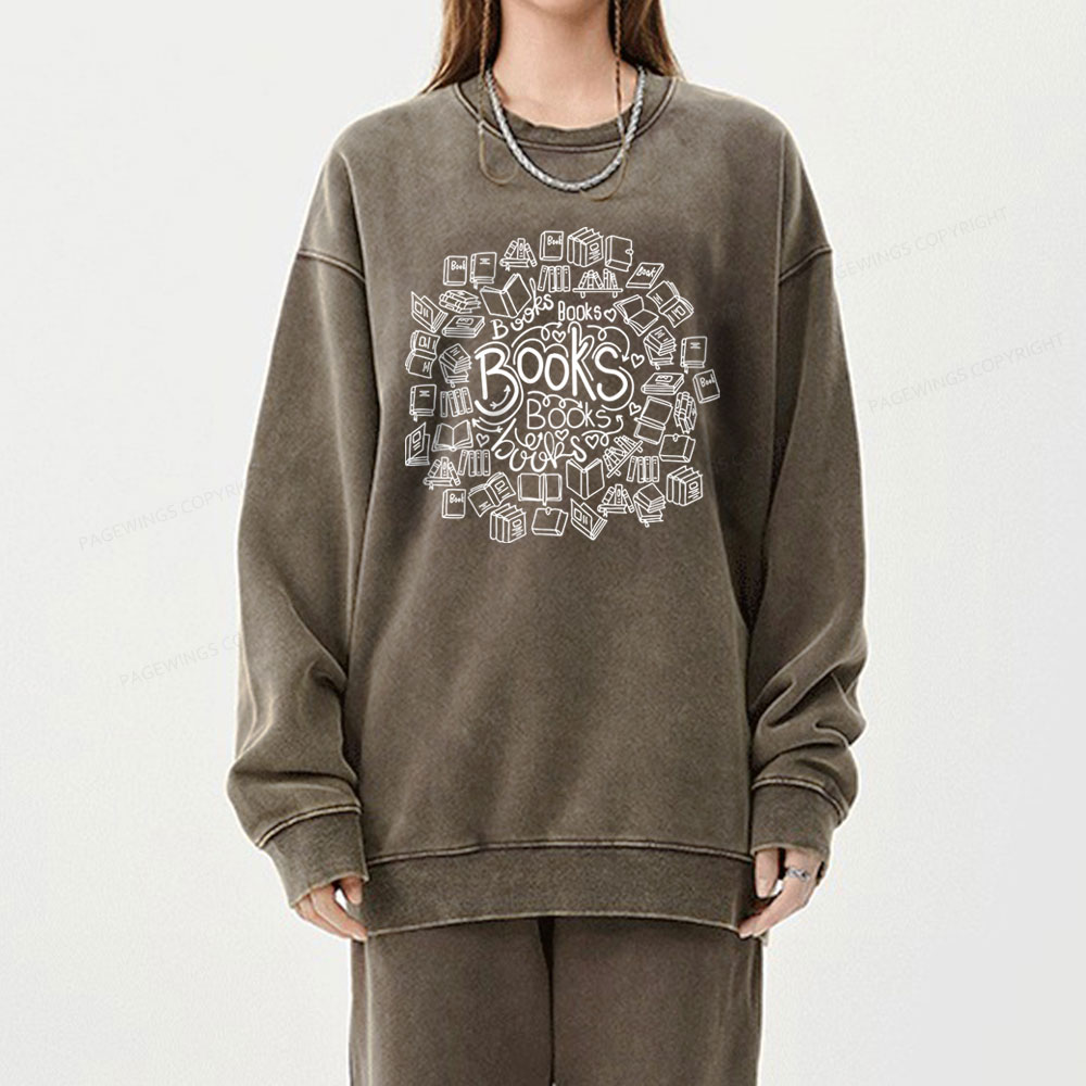Pagewings Book Lover Unisex Washed Sweatshirt