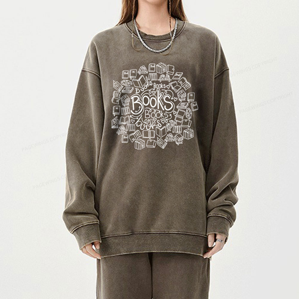 Pagewings Book Lover Unisex Washed Sweatshirt