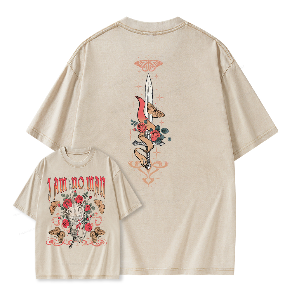 Pagewings I Am No Man Unisex Washed T-shirt