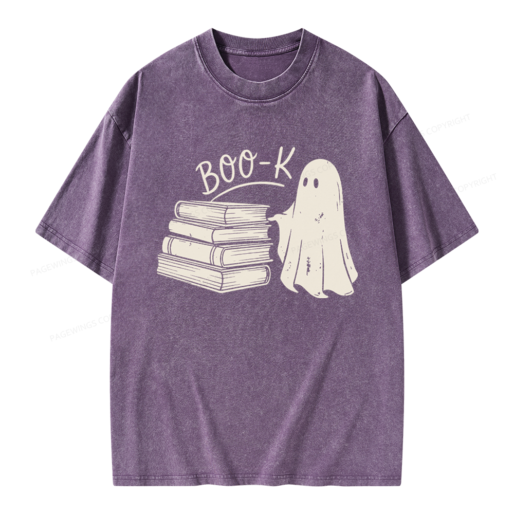Pagewings Book Ghost Unisex Washed T-shirt