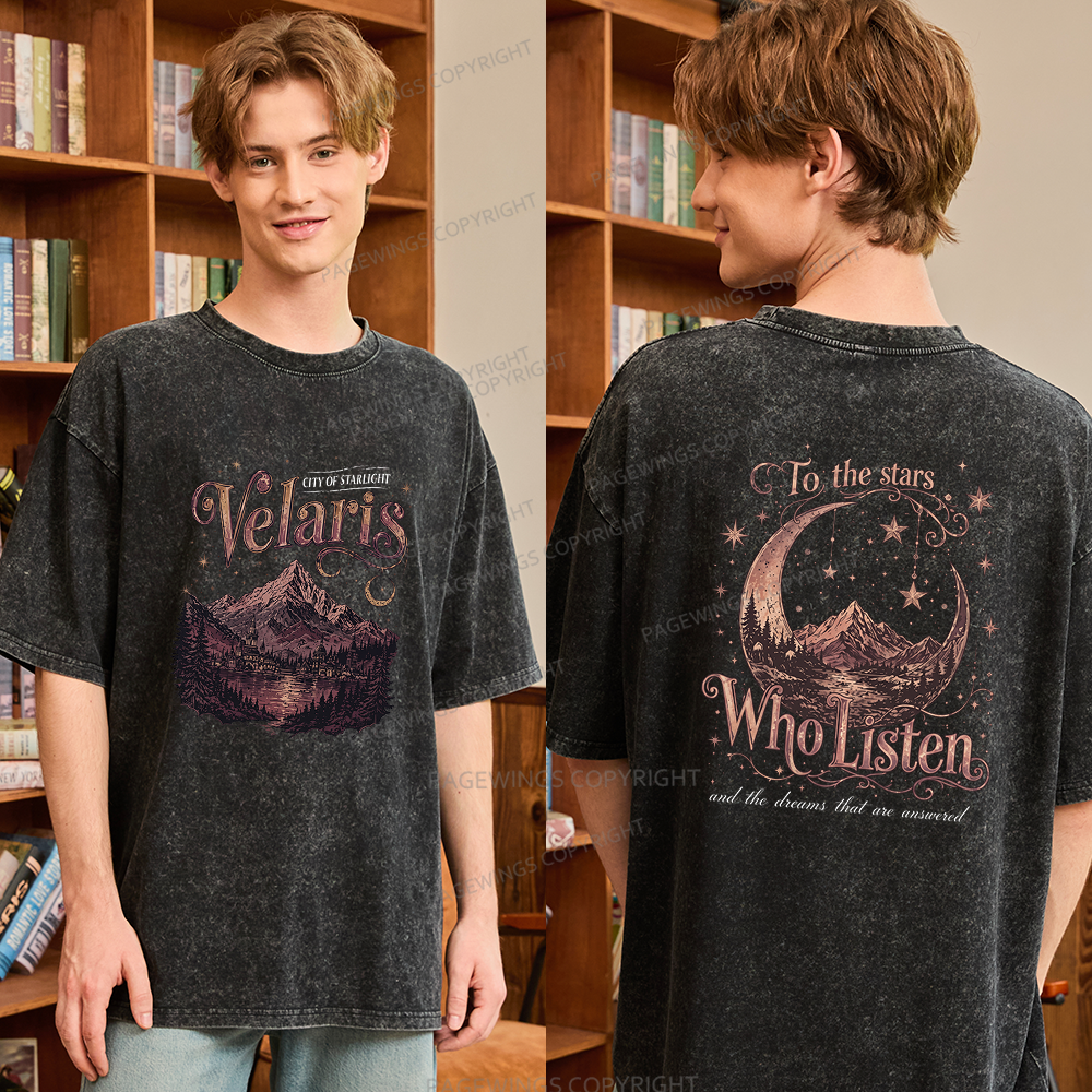 Pagewings Fantasy Bookish Unisex Washed T-shirt