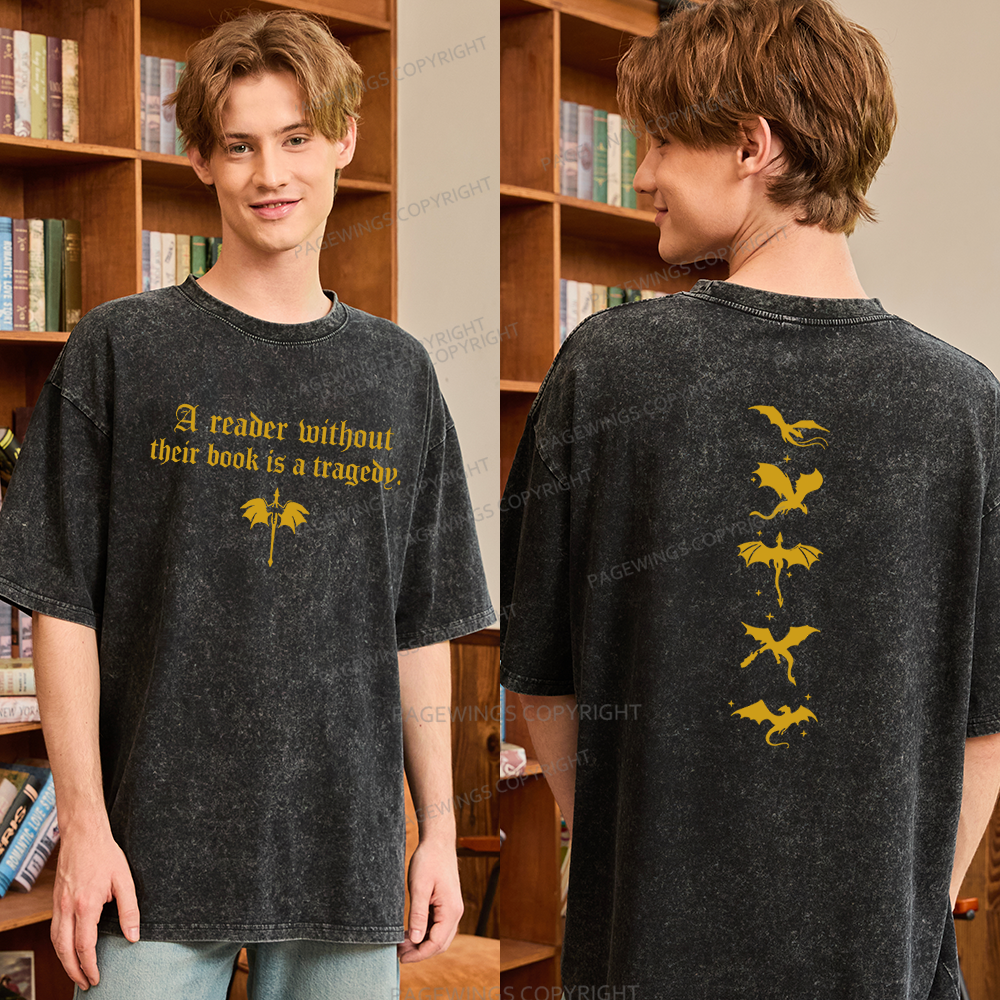 Pagewings Fantasy Reading Unisex Washed T-shirt