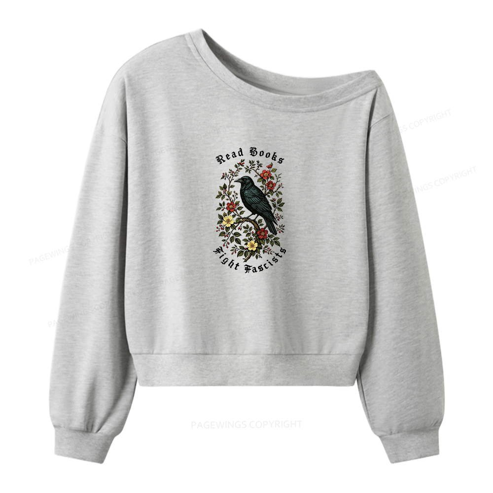 Pagewings Vintage Raven Women Off Shoulder Sweatshirt
