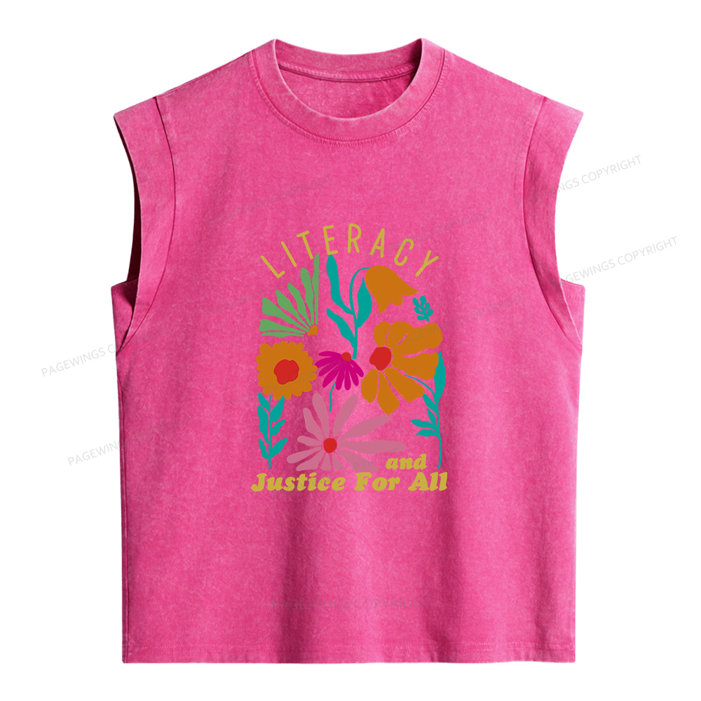 Pagewings Literacy And Justice Women's Washed Tank Top