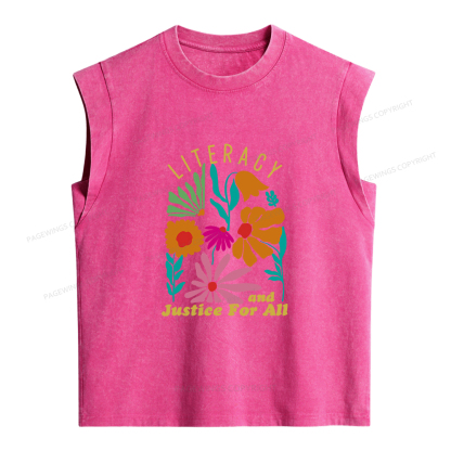 Pagewings Literacy And Justice Women's Washed Tank Top