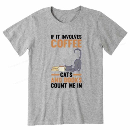 Pagewings Cats Reading Books Coffee Unisex Classic T-shirt