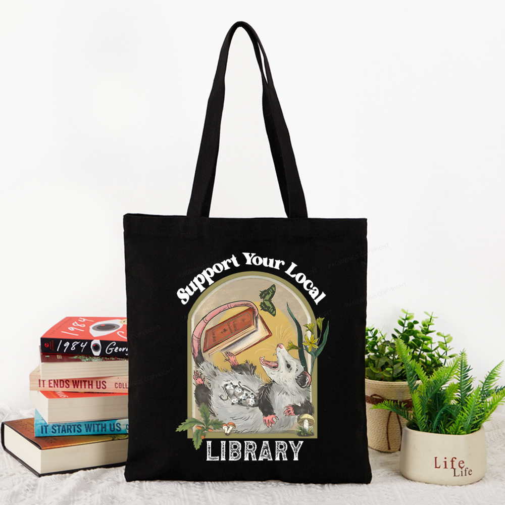 Pagewings Library Readers Make Leaders Jersey Short Sleeve Tee Tote Bag