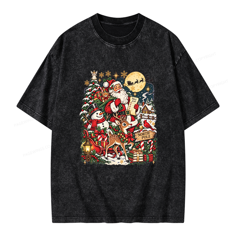 Pagewings Christmas Bookish Unisex Washed T-shirt