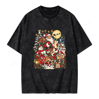 Pagewings Christmas Bookish Unisex Washed T-shirt