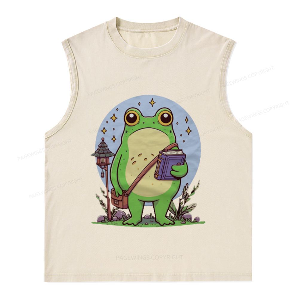 Pagewings A Book A Day Keep The Mental Breakdown Away Unisex Washed Tank Top