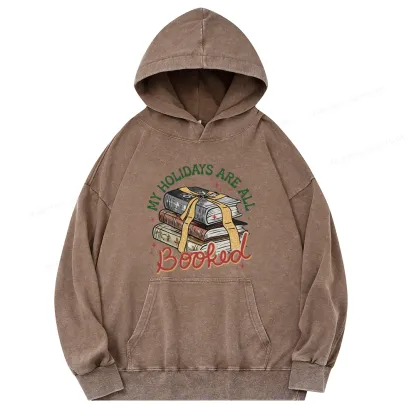 Pagewings My Holidays Are All Booked Unisex Washed Hoodie