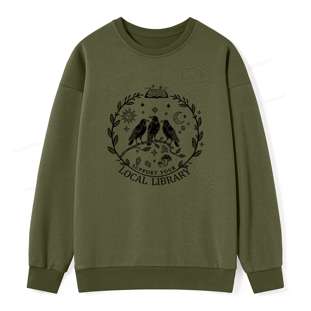 Pagewings Support Your Local Library Unisex Classic Sweatshirt