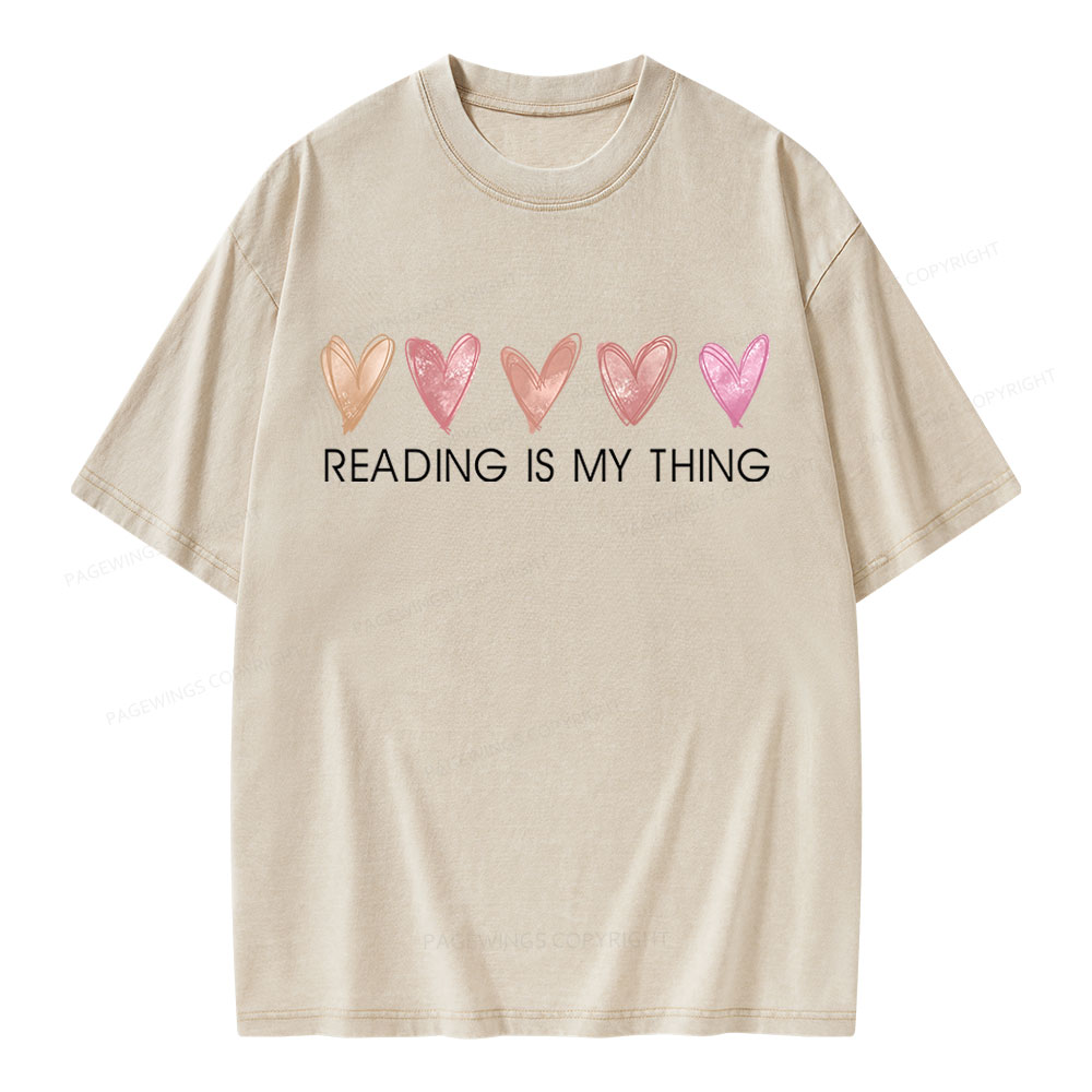 Pagewings Reading is My Thing Unisex Washed T-shirt
